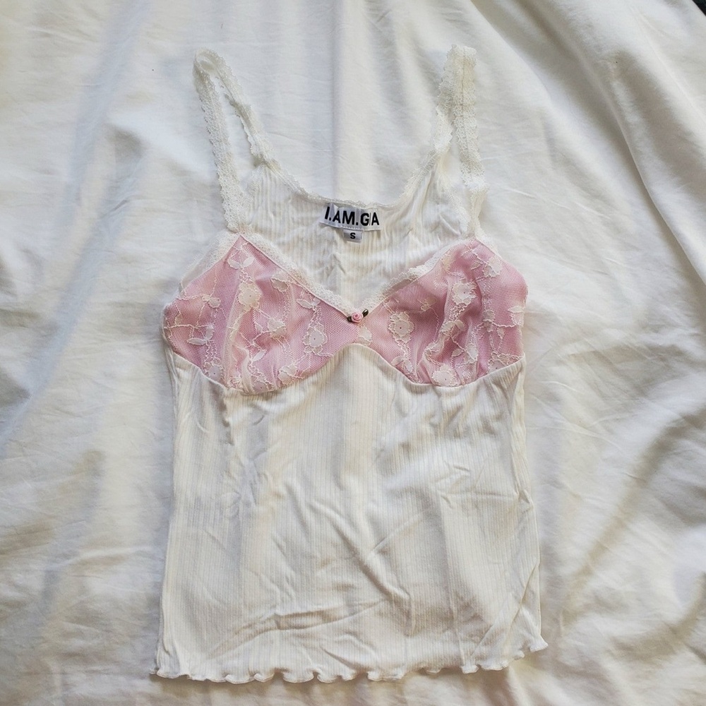 I AM GIA White Fay Tank Top